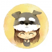 戴狗狗帽子的卡通头像图