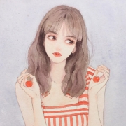 手拿樱桃温柔动漫女生头