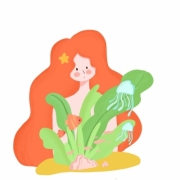 创意手绘拿花头像，总有人手捧鲜花为你而来