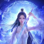 梦幻拿剑武侠风女生头像图片，三尺长剑斩不尽相思